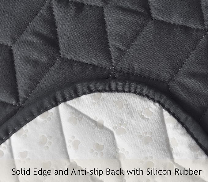Ameritex Loveseat Cover Water-Resistant Quilted Furniture Protector with Back Nonslip Paws Slipcover for Dogs, Kids, Pets Loveseat Slipcover Stay in Place for Leather (Dark Grey, 54'') - Image 5