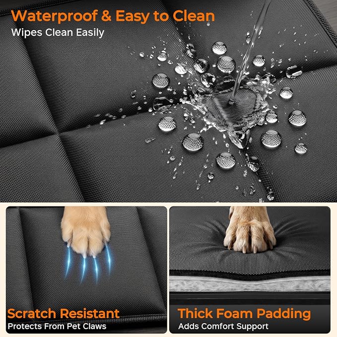 URPOWER Car Seat Protector, 2 Pack Dog Car Seat Cover for Front Seat | Waterproof, Full Coverage, Scratch Resistant, Thick Foam Padding, Child Car Seat Compatible, Also Fits Captain's Chairs - Image 4