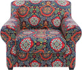 hyha Stretch Couch Covers, Chair/Sofa Covers, Armchair Slipcover for Dogs | Floral Pattern, Printed, 2 Pieces, Separate Couch Cushion Slipcover, Soft Chair Cover with Elastic Bottom for Pets (Armchair) by hyha
