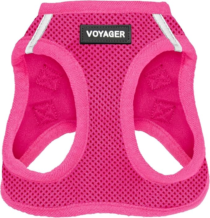 Voyager Step-in Air Dog Vest Harness - Fuchsia, XX-Small | 12 - 13.5" in Chest, Reflective Bands, All Weather Breathable Air Mesh, Cats Compatible, Lightweight, Fast Drying by BestPetSuppliesLLC