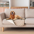 gogobunny 100% Double-Sided Waterproof Dog Bed Cover Pet Blanket Sofa Couch Furniture Protector for Puppy Large Dog Cat, Reversible (30x30 Inch (Pack of 1), Dark Beige/Light Beige) by gogobunny