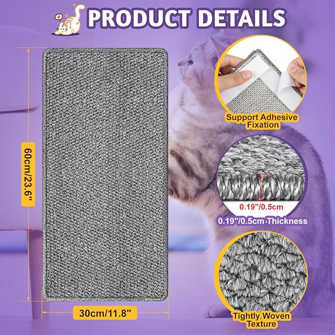 ENONCI Corner Cat Scratcher, 23.6x11.8 Furniture Furniture Protector Couches & Walls​ - Image 7