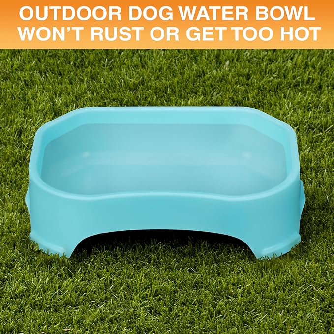 Neater Pet Brands Extra Large Water Bowl for Dogs, Outdoor Dog Water Bowl (1.25 Gallon XL Capacity), Big Trough Style Food Dish for Indoors or Outside, No Spill Large Dog Bowls, Aquamarine - Image 3