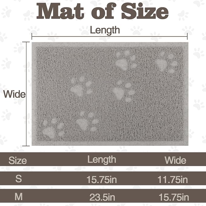 Darkyazi Cat Litter Box Mat for Floor Litter Trapping Mat Non-Slip Backing, Scatter Control, Easy Clean, Water Resistant, Soft on Paws (15.75" x 11.75",Gray Sand) - Image 2