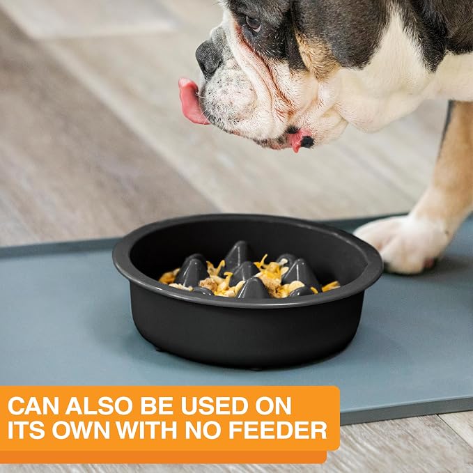The Niner Slow Feed Bowl - Raised Peaks Slow Down Pets Eating - Fits Elevated Feeders Including Neater Feeder Large Sizes - Gentle on Teeth and Gums - Holds up to 2 Cups (Black) - Image 7