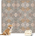 nunubaby Washable Pee Pads for Dogs, Stylish, Non-Slip and Leak-Proof Pee Pads. Reusable Potty Pads for Dogs for Crates and Floors.(Brown/Multi,48" x48" ) by Nunubaby