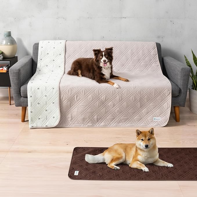 PetAmi Waterproof Couch Cover for Dog Nonslip Bed Sofa Blanket, 52x82 Beige | Leakproof Furniture Protector for Pet Cat, Machine Washable Pee Proof Mat for Chair Car Seat, Durable & Anti Slip Backing - Image 2