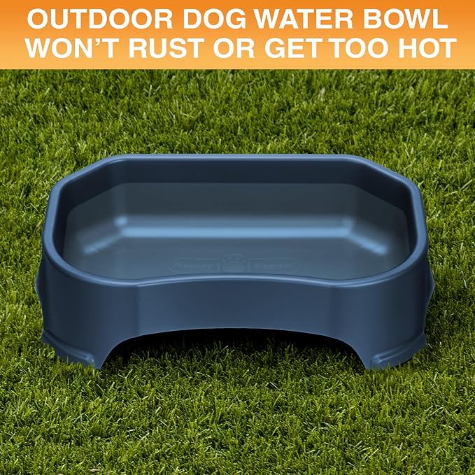 Neater Pet Brands Extra Large Water Bowl for Dogs, Outdoor Dog Water Bowl (1.25 Gallon XL Capacity), Big Trough Style Food Dish for Indoors or Outside, No Spill Large Dog Bowls, Dark Blue - Image 3
