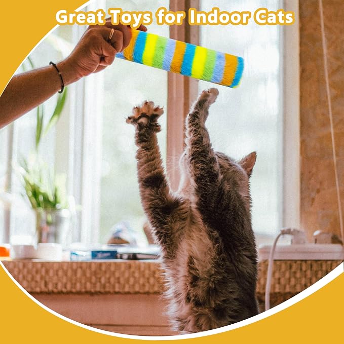 3 Pack Catnip Toys,Soft and Durable Cat Pillows Toys, Funny cat Toy | Crinkle Sound Catnip Toys, Cat toys for indoor cats, Indoor Interactive toy, cat kicker toy (Rainbow Set) - Image 7
