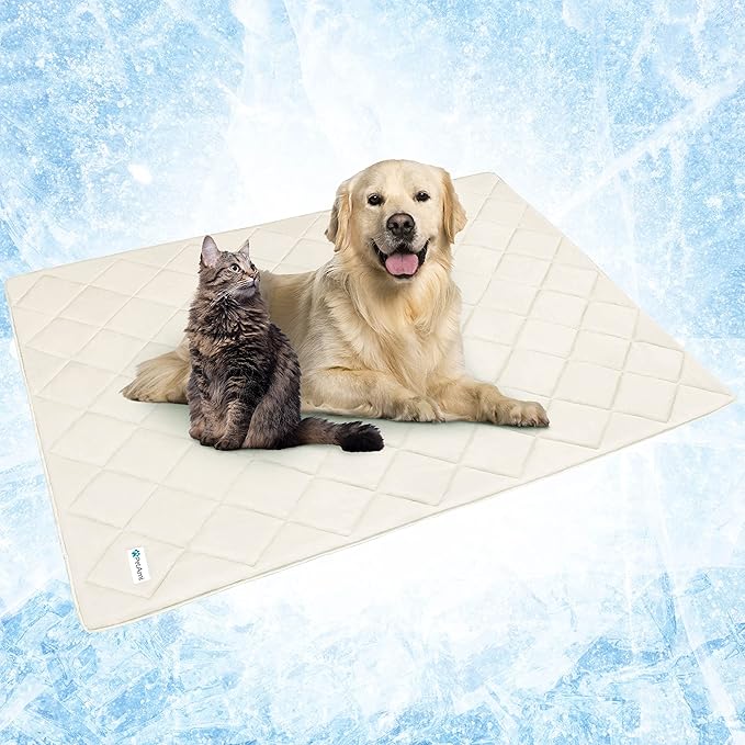 PetAmi Premium Cooling Dog Blanket | Lightweight Fluffy Pet Throw Blanket Bed Cover for Dogs, Cat, Puppies | Pet Blanket Furniture Protector Couch Sofa | Reversible Fuzzy Cozy | 60x80, Beige Latte by PetAmi