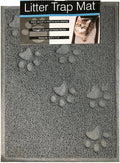 Bulk buys Cat Litter Mat. Traps Litter. Soft Non-Slip Surface. Easy to Clean. 11.5 x 15.75 in Gray Mat for Litter Box Area by Bulkbuys