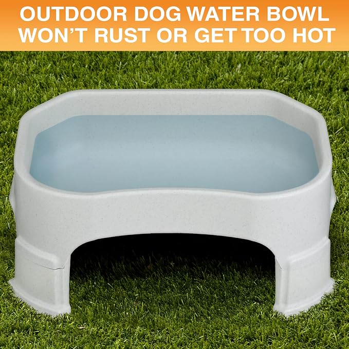 Neater Pet Brands Extra Large Water Bowl for Dogs, Elevated Outdoor Dog Water Bowl (1.25 Gallon XL Capacity), Big Trough Style Food Dish for Indoors or Outside, No Spill Large Dog Bowls, Vanilla Bean - Image 3