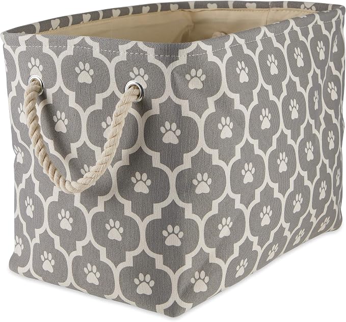 Bone Dry Pet Storage Collection Lattice Paw Print, Medium Rectangle, Gray (Pack of 2) - Image 2