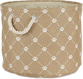 Bone Dry Pet Storage Paw and Bone, Trellis Collection, Small Round, 9x12x12, Taupe by BoneDry