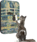 Cat Wall Scratcher, Art Cat Scratching Board for Indoor Cats | Wall Mounted Cat Scratch Pad, Water-Based Ink, Hook&Loop Strips, Floor or Wall Use, 16.7x11x1 Inch, Lily Pond Bridge by LESISSMER