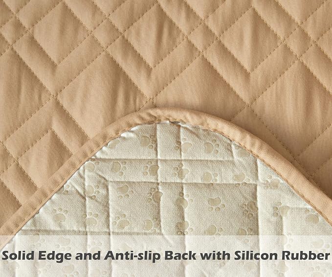 Ameritex Couch Sofa Slipcover 100% Waterproof Nonslip Quilted Furniture Protector Slipcover for Dogs, Children, Pets Sofa Slipcover Machine Washable (Sand, 78") - Image 5