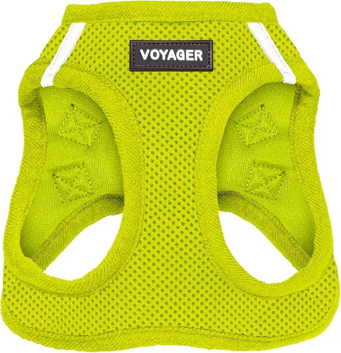 Voyager Step-in Air Dog Vest Harness - Lime Green, Medium | 16 - 18" in Chest, Reflective Bands, All Weather Breathable Air Mesh, Cats Compatible, Lightweight, Fast Drying by BestPetSuppliesLLC