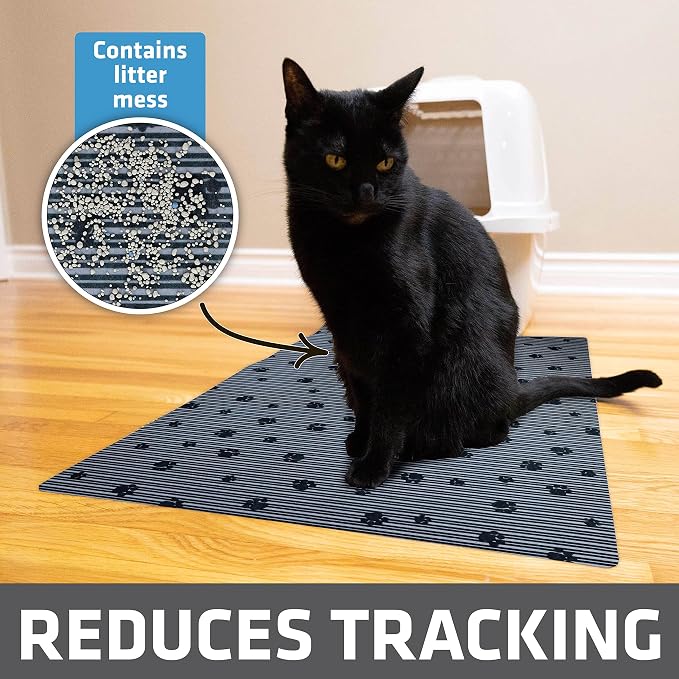 Drymate Cat Litter Box Mat, Litter Trapping Mat, Gray, 20x28 | Waterproof, Urine-Proof, Absorbent, Machine Washable, Soft on Paws, Contains Mess, Protects Floors, Kitten Supplies, USA Made - Image 2