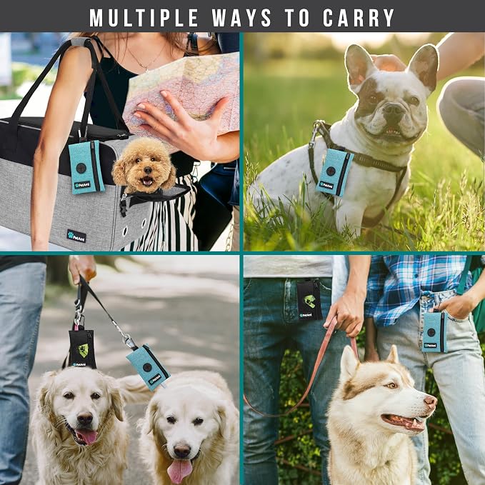 PetAmi Dog Poop Bag Holder for Leash, Pet Waste Bag Dispenser, Blue | Soft Dog Poop Bag Holder Clips to Leash, Harness, Belt Storage for Treat Key, Pet Bag Dispenser, Doggy, Doggie - Image 5