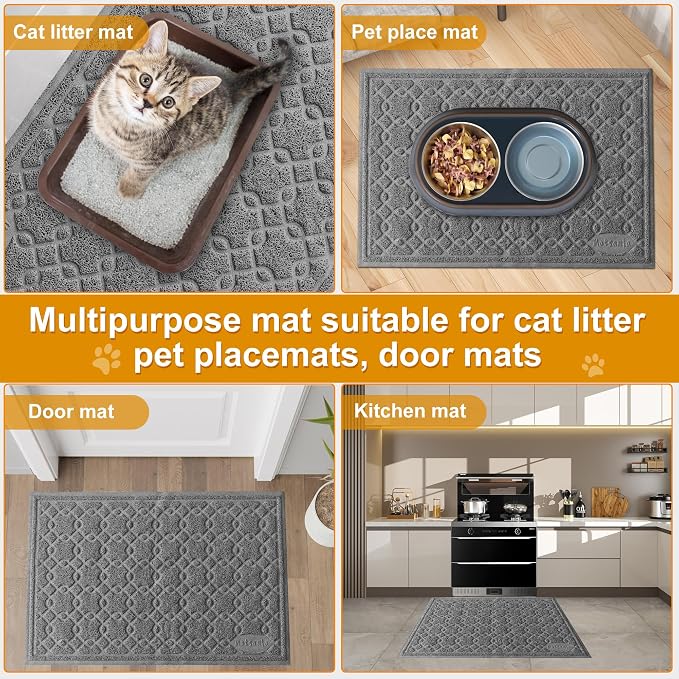 Cat Litter Box Mat, 35" x 24" Large Kitty Litter Trapping Mat Keep Floor Clean, Litter Box Mat Scatter Control, Waterproof, Easy to Clean, Durable Large Size Litter Mats for Floor - Image 7