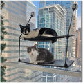 K&H Cat Window Perch, EZ Mount Double Stack Kitty Sill For Large Cats, Gray | Sturdy Cat Window Hammock Bed, Fits 27in Wx31in H Glass Spaces, Steel Frame & Suction Cups, 2 Washable Shelf Covers, Foldable by KHPetProducts