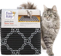 Fresh Kitty Durable XL Jumbo Foam Litter Box Mat – No Phthalate, Water Resistant, Traps Litter from Box, Scatter Control, Easy Clean Mats – Black & White 40"x 25", Black/White Quatrefoil (9036) by Fresh+Kitty