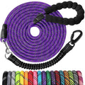 Long Dog Leash 10 FT: Heavy Duty Rope Leashes for Dogs Training with Swivel Lockable Hook Reflective Threads Bungee and Padded Handle - Dog Lead for Large Small Medium Dogs Outside Walking Hiking by jenico