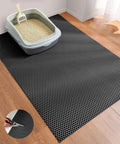 Cooyes Cat Litter Mat - Cut to Fit Any Place, 40"x28" Large Litter Trapping Mat for Litter Box, Easy to Clean, Waterproof & Non-Slip Kitty Pad, Scatter Control to Protect the Floor (Black) by Cooyes
