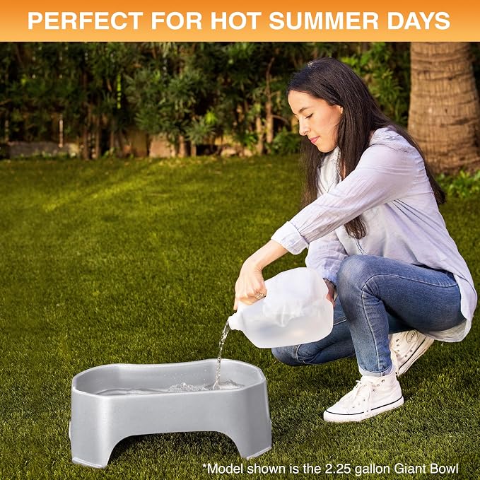 Neater Pet Brands Extra Large Water Bowl for Dogs, Outdoor Dog Water Bowl (1.25 Gallon XL Capacity), Big Trough Style Food Dish for Indoors or Outside, No Spill Large Dog Bowls, Vanilla Bean - Image 7