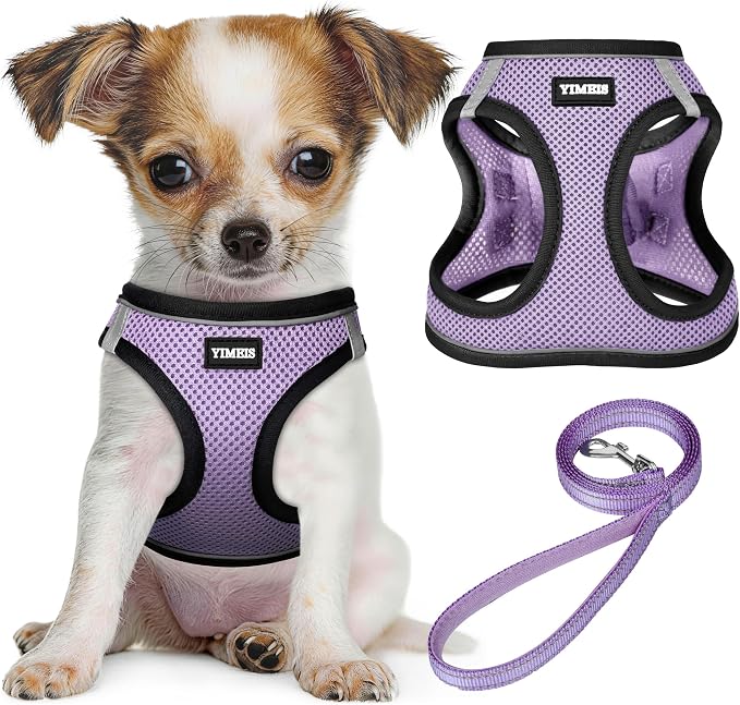 No Pull Dog Puppy Harness and Leash Set Reflective Mesh Vest Small by YIMEIS