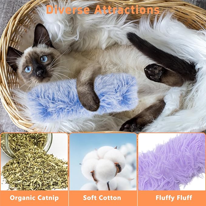 3 Pack Catnip Toys,Soft and Durable Cat Pillows Toys, Funny cat Toy | Rich Color Catnip toy, Cat toys for indoor cats, Indoor Interactive toy, cat kicker toy, Companion Toys for Cats (Purple Set) - Image 2