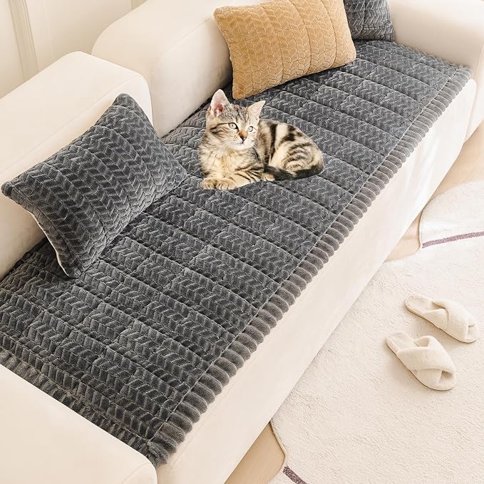 Pet Couch Cover Dogs Washable Sofa Protector Covers Non Slip Fuzzy Dog Mat | Soft Flannel, Anti-Slip Backing, Protect Furniture from Hair, Dirt, Messes, Fit Sofa and Loveseat - Image 6