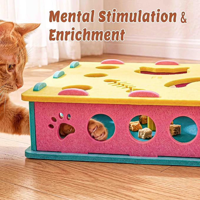 21 Pcs Interactive Cat Toys for Indoor Cats, Cat Puzzle Box with Rechargeable Automatic Ball, Hanging Toy, Plush Mice and Balls 3-in-1 Kitten Toys for Indoor Bored Kittens - Image 4