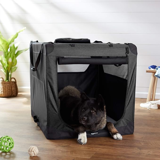 Amazon Basics Folding Portable Soft Pet Dog Crate Carrier Kennel, 42 x 31 x 31 inches, Black - Image 5