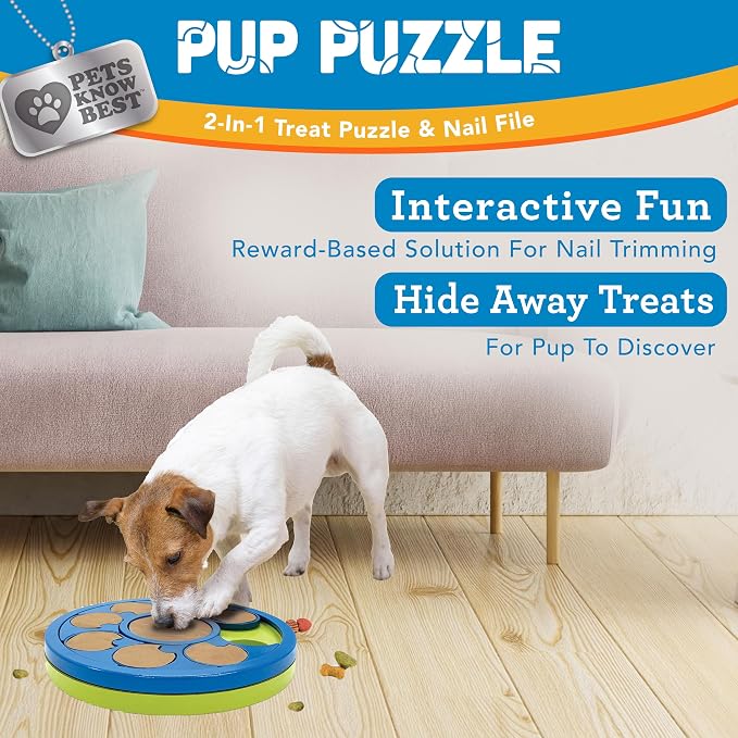 Pup Puzzle Interactive Dog Nail File Treat Dispensing Toy, Mentally Stimulating Nail Trimmer, Paw Care and Play Toy | Difficulty Level; Easy - Image 4