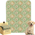 Washable Pee Pads for Dogs,Great Urine Absorbent Reusable Puppy Training Pads,Waterproof,Leak-Proof & Non-Slip Potty Pads for Whelping,Crate,Playpen,Bed.(Green Floral Flat,18"x24") by Peepads