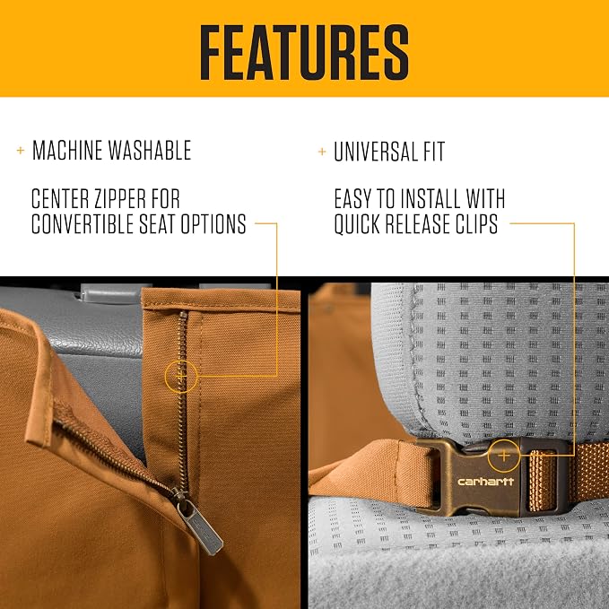 Carhartt Universal Fitted Nylon Duck Pet Hammock Black | Dog Back Seat Cover - Image 4