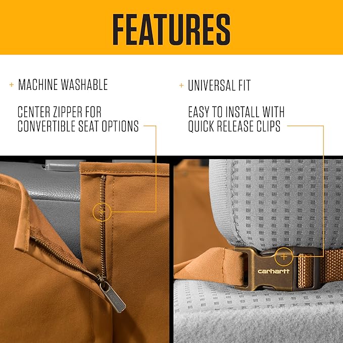 Carhartt Universal Fitted Nylon Duck Pet Hammock Carhartt Brown | Dog Back Seat Cover - Image 4