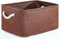 TheWarmHome Decorative Basket Rectangular Fabric Storage Bin Organizer Basket with Handles for Clothes Storage (Brown, Large-1Pack,15L*10.5W*8H) by TheWarmHome