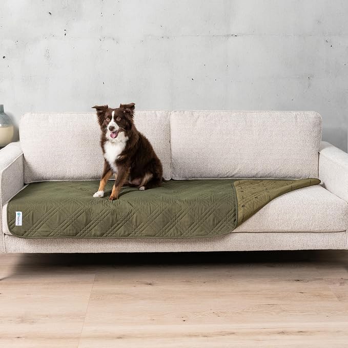 PetAmi Waterproof Couch Cover for Dog Nonslip Bed Sofa Blanket, 30x70 Green | Leakproof Furniture Protector for Pet Cat, Machine Washable Pee Proof Mat for Chair Car Seat, Durable & Anti Slip Backing by PetAmi
