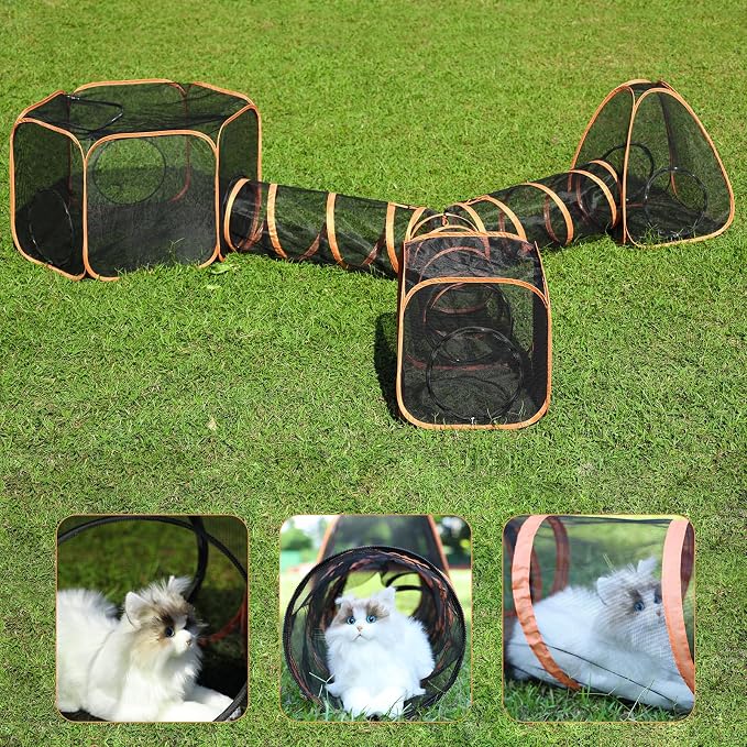5 in 1 Outdoor Cat Tents with Tunnels for Outside - Cat Enclosures for Indoor for Walking - Cat Playpen and Indoor Catio - Image 2