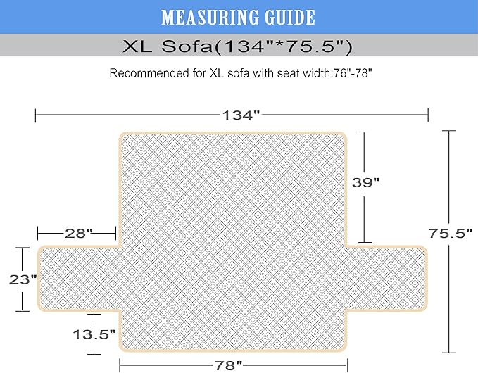 Ameritex Couch Sofa Slipcover 100% Waterproof Nonslip Quilted Furniture Protector Slipcover for Dogs, Children, Pets Sofa Slipcover Machine Washable (Blue, 78") - Image 2