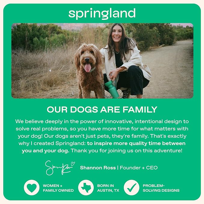 Springland 22oz Classic Portable Dog Water Bottle with Built-in Bowl,Indigo | Leak-proof, BPA-free, one-hand squeeze, for travel & hiking, fits car cup holders, great dog gift, as seen on Shark Tank - Image 7