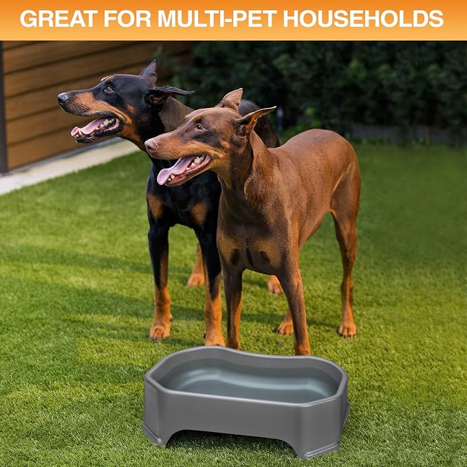 Neater Pet Brands Extra Large Water Bowl for Dogs, Outdoor Dog Water Bowl (1.25 Gallon XL Capacity), Big Trough Style Food Dish for Indoors or Outside, No Spill Large Dog Bowls, Gunmetal Grey - Image 4