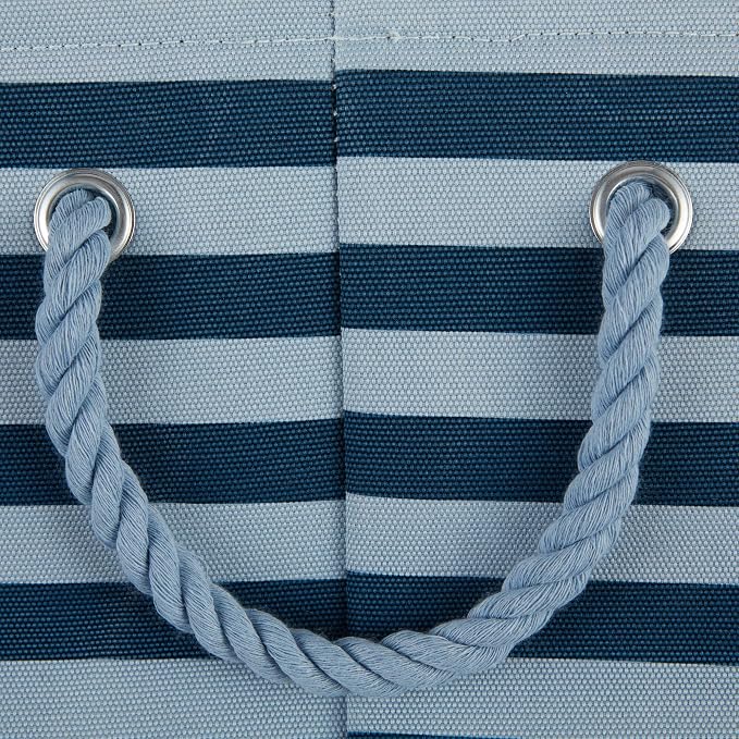 Bone Dry Pet Storage Collection Striped Paw Patch Bin, Dark Navy, Small Round - Image 4