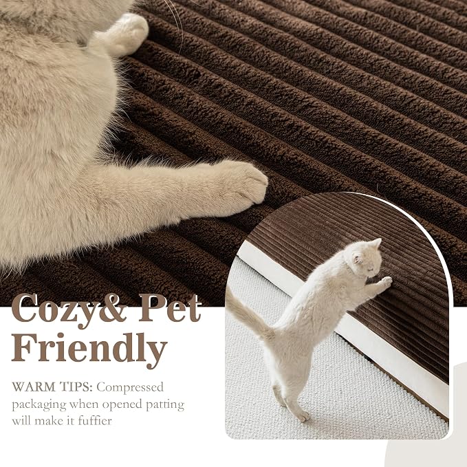 MYSKY HOME 100% Waterproof Couch Cover, Couch Covers for Dogs Washable, Non Slip Couch Covers for 3 Cushion Sofa Pet Friendly, Sofa Covers Furniture Protector, Dog Bed Cover, Chocolate, 35"x82.7" - Image 2