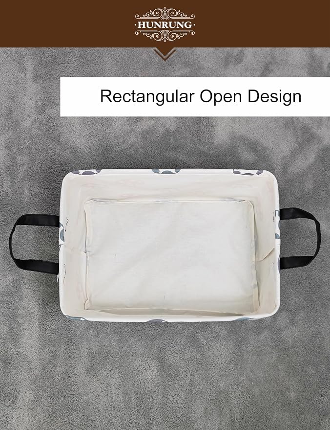 Rectangle Canvas Foldable Storage Basket for Nursery, Color Mushroom | Portable and collapsible cloth receptacle. Stores pet essentials, daily use items. Folds flat when not in use - Image 4