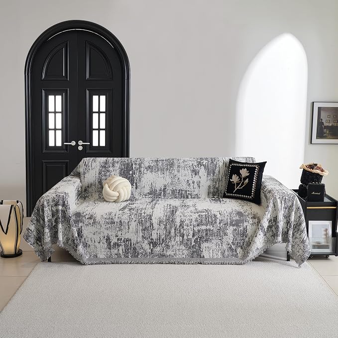 MYSKY HOME Couch Cover for Sectional Sofa Set Abstract Geometric Furniture Sofa Cover Washable for Dog Cat Pet Couch Cover 3 Seat Sofa Chenille Couch Protector Multi Use Couch Covers Blanket,91" X150" - Image 8