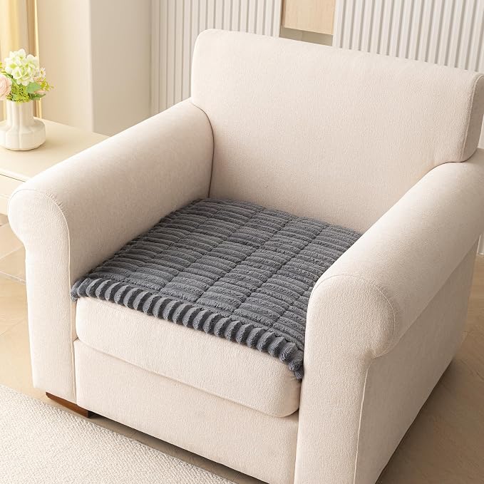 MEETSKY Couch Arm Covers for Dogs, Non Slip Plush Chair Covers Washable | Plush Couch Protector for Armrest & Backrest, Sofa Slipcovers for Dogs, Against Fur, Dirt, Dark Grey, 27.6" x 27.6" by MEETSKY