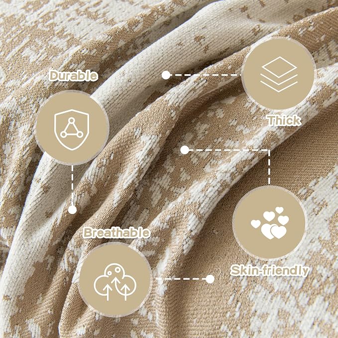 MEETSKY Boho Couch Cover for Sofa,Dog Couch Cover Washable Cat Scratch Proof Sofa Covers Love Seat L Shape Soft Sectional Sofa Slipcover Furniture Protector for Pets Kids,71" x 118",Khaki with Stripes - Image 6